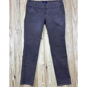 American Eagle Jeans Womens sz 2 Brown Denim Skinny Leg Low Rise 29x28
